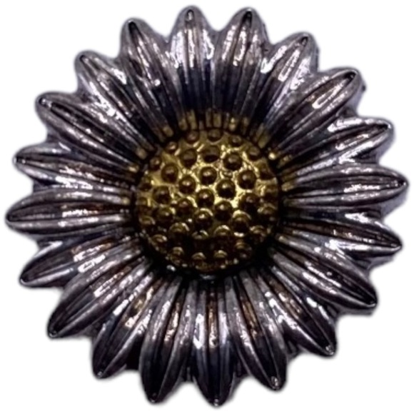 Ginger Snap #202 - “Silver Sunflower” For 18mm Snap Jewelry! - Picture 1 of 4